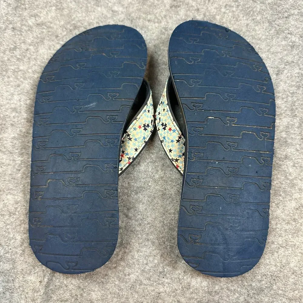 Vineyard Vines Girls Flip Flops Star Print Size 5 Big Kid Sandals